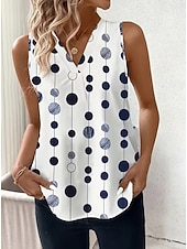 cheap Graphic Tank-Women's Tank Top Graphic Geometric Abstract Elegant Vintage Stylish Sleeveless V Neck Crop Tops Beach Wedding Casual Daily Blue White / Black White Light Green Brown Summer Spring