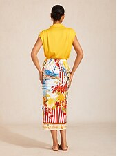 cheap Blouses &amp; Shirts-Silky Satin Sleeveless Wide Shoulder Top