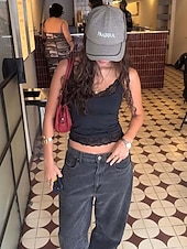  Mulheres Malha Íntima Tops de renda Renda Côr Sólida Férias Diário Sensual Sem Manga Sem Mangas Com Alças Tops curtos Casual Diário Preto Branco Verão Primavera