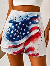 Χαμηλού Κόστους 250th Anniversary Bottoms-Γυναικεία σορτς chinos για την ημέρα της αμερικανικής ανεξαρτησίας, διακοπές, vintage, casual, κοντό, ψηλόμεσο, γραφική σημαία, πλισέ, πολυεπίπεδο, ανελαστικό, καθημερινό, υπαίθριες διακοπές,