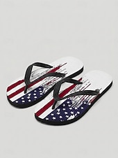 baratos Sapatos masculinos-Chinelo masculino com estampa da bandeira americana – sandálias de praia leves para o Dia da Independência e celebrações dos EUA. &amp;viagens de verão