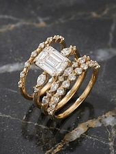 baratos Anéis Femininos-Conjunto de 4 anéis de cristal empilháveis para mulheres, estilo boho, banhados a ouro/prata, joias elegantes para praia e uso diário. &amp;roupa de festa