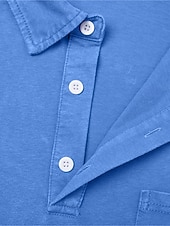 abordables Polo classique pour homme-Homme Polo Chemise 100% coton délavée à l'acide Occasionnel Fête Revers Manche Courte Mode Basique Uni Vintage Affligé Été Printemps Toutes saisons Coupe régulière Marron foncé Noir Vert Claire Rose