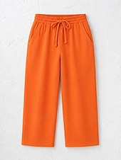 baratos Partes inferiores-Women's Cotton Linen Shorts Capri Pants Chinos Summer Shorts Vacation Streetwear Casual Knee Length Medium Waist Plain Drawstring Pocket Comfortable Breathable Inelastic Daily Outdoor Street
