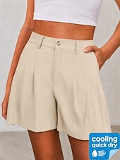 billiga Bermudashorts-Dam Avkylande Snabbtorkande Burmuda Shorts Elegant Ledigt Kort Hög midja Ledigt Dagligen Hem Svart Vit Militärgrön Aprikos Sommar