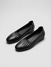 preiswerte Ballerinas für Damen-Burgunderrote Ballerinas aus echtem Leder für Damen – bequeme Slipper zum Hineinschlüpfen, ideal zum Spazierengehen, Reisen und für den Business-Casual-Look. &amp;Alltagskleidung