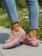 Χαμηλού Κόστους Γυναικεία Sneakers-Γυναικεία ροζ mesh casual παπούτσια - slip-on sneakers, άνετα, αναπνεύσιμα υποδήματα για καθημερινή χρήση, περπάτημα, πεζοπορία &amp;ταξίδι