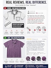 abordables Polo classique pour homme-Homme Polo Chemise 100% coton délavée à l'acide Occasionnel Fête Revers Manche Courte Mode Basique Uni Vintage Affligé Été Printemps Toutes saisons Coupe régulière Marron foncé Noir Vert Claire Rose