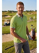 economico Polo Classico da Uomo-Polo da golf da uomo - polo a maniche corte in piqué color block - giallo blu navy verde