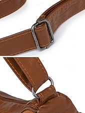 baratos Malas a tira-colo-Bolsa transversal feminina em couro sintético, com vários bolsos, bolsa de ombro espaçosa com alça ajustável, bolsa mensageiro vintage macia para viagens, férias e uso casual diário.