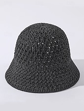 billige Ferietilbehør-dame vintage stråbøttehatt – håndvevd pustende solhatt, lett &amp;sammenleggbar, elegant strandhatt for sommerferier, reiser og utendørsaktiviteter