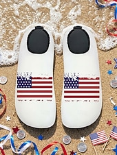 tanie Kobiety-Damskie patriotyczne buty do wody w kształcie kieliszka do wina – lekkie, szerokie, szybkoschnące, plażowe skarpetki w stylu amerykańskim, idealne na Dzień Niepodległości, plażę i basen &amp;sporty wodne