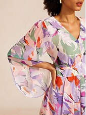 cheap Casual Dress-Spring Blooms Flowy Chiffon  Maxi Dress