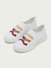  Damesschoenen in blauw met Amerikaans jubileummotief - casual sneakers met print van de Amerikaanse adelaar, ademend mesh bovenwerk en lichtgewicht EVA-zool, perfect voor parades en festiviteiten op 4