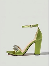 economico Invitato al matrimonio-Sandali da donna azzurri con tacco alto - eleganti scarpe da invitata a matrimoni con decorazioni di strass per cerimonie in città