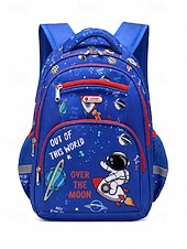 preiswerte Kids &amp; Teen Backpacks-Boys School Backpack with Dinosaur &amp; Astronaut Prints, Large Capacity Multi Pocket Polyester Bookbag, Lightweight Travel Backpack for Elementary School, Camping, Daily Use