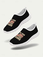 voordelige Vrouwenschoenen-Dames instapschoenen ter ere van het Amerikaanse jubileum - ademend &amp;Lichtgewicht casual sneakers van mesh met "1776-2026" &amp;Print met de Amerikaanse vlag, ideaal voor Onafhankelijkheidsdagparades en