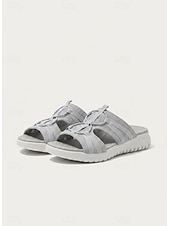 economico Infradito scivolosi-sandali sportivi Flyknit da donna – sandali infradito leggeri in rete grigia, suola flessibile, perfetti per il giardinaggio e le passeggiate quotidiane