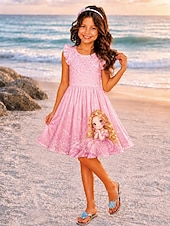 economico Comò in cartone animato 3D-ragazze' 3D Grafico Cartoni animati Da principessa Abito Vestito con Volant Senza Maniche Stampa 3D Estate Primavera Quotidiano Vacanza Feste Carino Essenziale Casual Bambini 4-12 Anni Vestito Casual