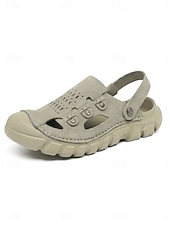cheap Men-Men's Tan Fisherman Sandals - Breathable Cutout Comfort Summer Shoes - Casual Island &amp; Cruise Footwear for Vacation Travel, Deck Walking and Warm-Weather Leisure