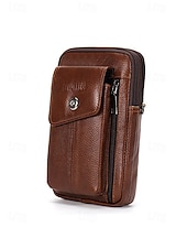ieftine Genți de Băieți-geantă crossbody bărbătească din piele naturală - borsetă cu 3 compartimente &amp;geantă de umăr cu compartimente multiple, capacitate mare &amp;curea reglabilă pentru călătorii și naveta &amp;casual de zi cu zi,