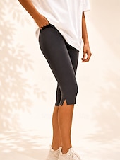 economico Leggings semplici-Per donna Shorts Leggings Vacanza Essenziale Lunghezza al polpaccio Vita Alta Semplice Comodità Traspirabilità Elasticizzato Palestra Yoga Sport all'Aperto Nero Estate Primavera