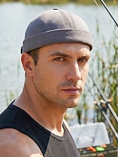 abordables Chapeaux pour hommes-Bonnet en coton sans visière pour homme, bonnet ajustable multicolore idéal pour la pêche, les voyages et les loisirs au quotidien.