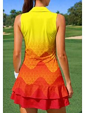 economico Abbigliamento Tennis da donna-Per donna Sfumatura Abito da tennis Abito sportivo Abito polo da tennis Senza Maniche Zip a un quarto Elastico Traspirante Pallavolo Tennis Golf Colletto Collo ripiegato Vestito Arancione