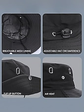economico Cappelli da uomo-Cappello da sole da uomo per avventure all'aria aperta, con visiera regolabile, protezione UV, rete traspirante, ideale per viaggi, escursioni e pesca per uomini maturi.