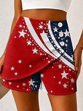Χαμηλού Κόστους 250th Anniversary Bottoms-Γυναικεία σορτς chinos για την ημέρα της αμερικανικής ανεξαρτησίας, διακοπές, vintage, casual, κοντό, ψηλόμεσο, γραφική σημαία, πλισέ, πολυεπίπεδο, ανελαστικό, καθημερινό, υπαίθριες διακοπές,