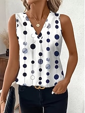 cheap Graphic Tank-Women's Tank Top Graphic Geometric Abstract Elegant Vintage Stylish Sleeveless V Neck Crop Tops Beach Wedding Casual Daily Blue White / Black White Light Green Brown Summer Spring