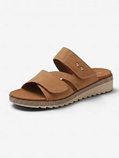 abordables Sandalias Cómodas-Sandalias negras cómodas para mujer con soporte para el arco del pie - correa ajustable en ancho. Sandalias cómodas para todo el día con suela antideslizante para caminar y viajar. &amp;ropa informal