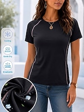  Women's Moisture Wicking Quick Drying T Shirt Tee Top Elegant Stylish Classic Short Sleeve Crew Neck Round Neck Regular Tops Casual Gym Sports Blue Black White Purple Summer Spring