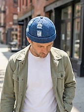 voordelige Herenhoeden-Vintage herenpet van verwassen denim katoen – verkrijgbaar in verschillende kleuren, retro pet voor strandvakantie, dagelijks gebruik en buitenactiviteiten.