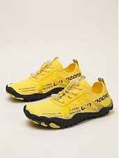 abordables Men-Men's Yellow Water Shoes - Quick-Dry Barefoot Aqua Sneakers - Breathable Non-Slip Outdoor Shoes for Water Activities, Swimming, Beach Walking and Vacation Travel