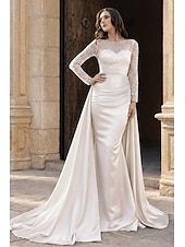 economico Abiti da ballo-Sirena Tromba Lunghezza al pavimento Abito da Sera Elegante Brillare &amp; Splendere Manica Lunga Scollo Illusione Carnevale Mascherata Abito Champagne per la Madre della Sposa Raso Con Paillettes con