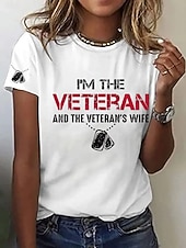 cheap Independence Day Top-American Independence Day Women's T Shirt Print Graphic Flag Letter Vintage Fashion Stylish Short Sleeve Crew Neck Round Neck Long Tops Casual Daily Weekend White White 2 White 3 Summer Spring Fall