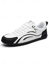 abordables Hombres-Men's White Red Music Festival Sneakers - Comfortable Lace Up Casual Shoes - Stylish Low Top Footwear for Concerts, Festival Outfits, Outdoor Parties and Everyday Streetwear