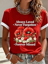  American Independence Day Women's T Shirt Print Graphic Flag Letter Vintage Fashion Stylish Short Sleeve Crew Neck Round Neck Regular Tops Casual Daily Weekend White Red White 2 Summer Spring Fall