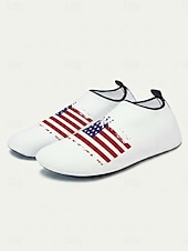tanie Kobiety-Damskie patriotyczne buty do wody w kształcie kieliszka do wina – lekkie, szerokie, szybkoschnące, plażowe skarpetki w stylu amerykańskim, idealne na Dzień Niepodległości, plażę i basen &amp;sporty wodne