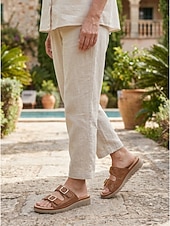 baratos Sandálias Confortáveis-Sandálias femininas marrons com fivela dupla e strass – chinelos de verão brilhantes e confortáveis com palmilha macia e acolchoada para pés inchados, ideais para férias. &amp;roupa casual para o dia a