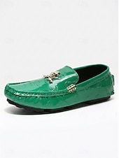cheap Men-Men's Red Loafers for Resort Evenings - Lightweight Comfort Slip-On Dress Shoes - Elegant Vacation Footwear for Seaside Dinners, Holiday Parties and Smart Casual Evening Wear