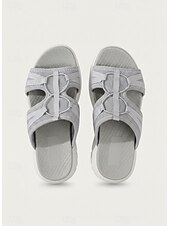 economico Infradito scivolosi-sandali sportivi Flyknit da donna – sandali infradito leggeri in rete grigia, suola flessibile, perfetti per il giardinaggio e le passeggiate quotidiane