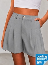 billiga Bermudashorts-Dam Avkylande Snabbtorkande Burmuda Shorts Elegant Ledigt Kort Hög midja Ledigt Dagligen Hem Svart Vit Militärgrön Aprikos Sommar