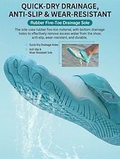 preiswerte Frauen-Bequeme blaue Damen-Wasserschuhe mit rutschfester Sohle &amp;Magic Tape – atmungsaktive, schnelltrocknende Schuhe zum Wandern, für Strand, Pool und Schnorcheln &amp;Wassersport