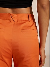 economico Pantaloni-pantaloni corti e affusolati in twill di cotone fine