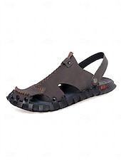 voordelige Heren-Grijze herensandalen, verstelbaar, comfortabel, geschikt voor zomerse wandelingen, strandvakanties, uitstapjes naar de kust, ontspanning aan zee en outdooractiviteiten tijdens de vakantie.