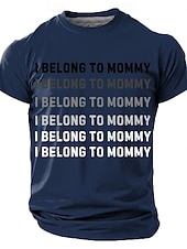  Cămașă bărbătească „I belong to mommy” cu imprimeu amuzant cu litere în gradient, croială regulată, cadou de familie, zi de zi, casual, verde, haine de designer, s, m, l, xl, xxl, xxxl