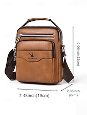 cheap Men's Bags-Men's Vintage Faux Leather Crossbody Bag, Multi-Color Large Capacity Multi-Pocket Shoulder Bag with Adjustable Strap for Travel Vacation and Daily Commute