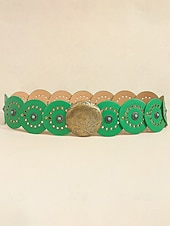 preiswerte Damengürtel-Boho-Gürtel mit runden Conchos für Damen, Western-Taillengürtel aus Kunstleder mit türkisfarbenen Nieten, Vintage-Gürtel mit Concho-Verzierung für Kleider, Festivals, Urlaub, Cowgirl-Look und lässige